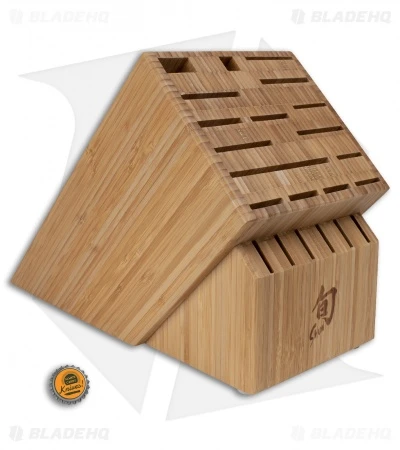 Shun 22-Slot Angled Kitchen Knife Bamboo Block - DM0832 - Image 2
