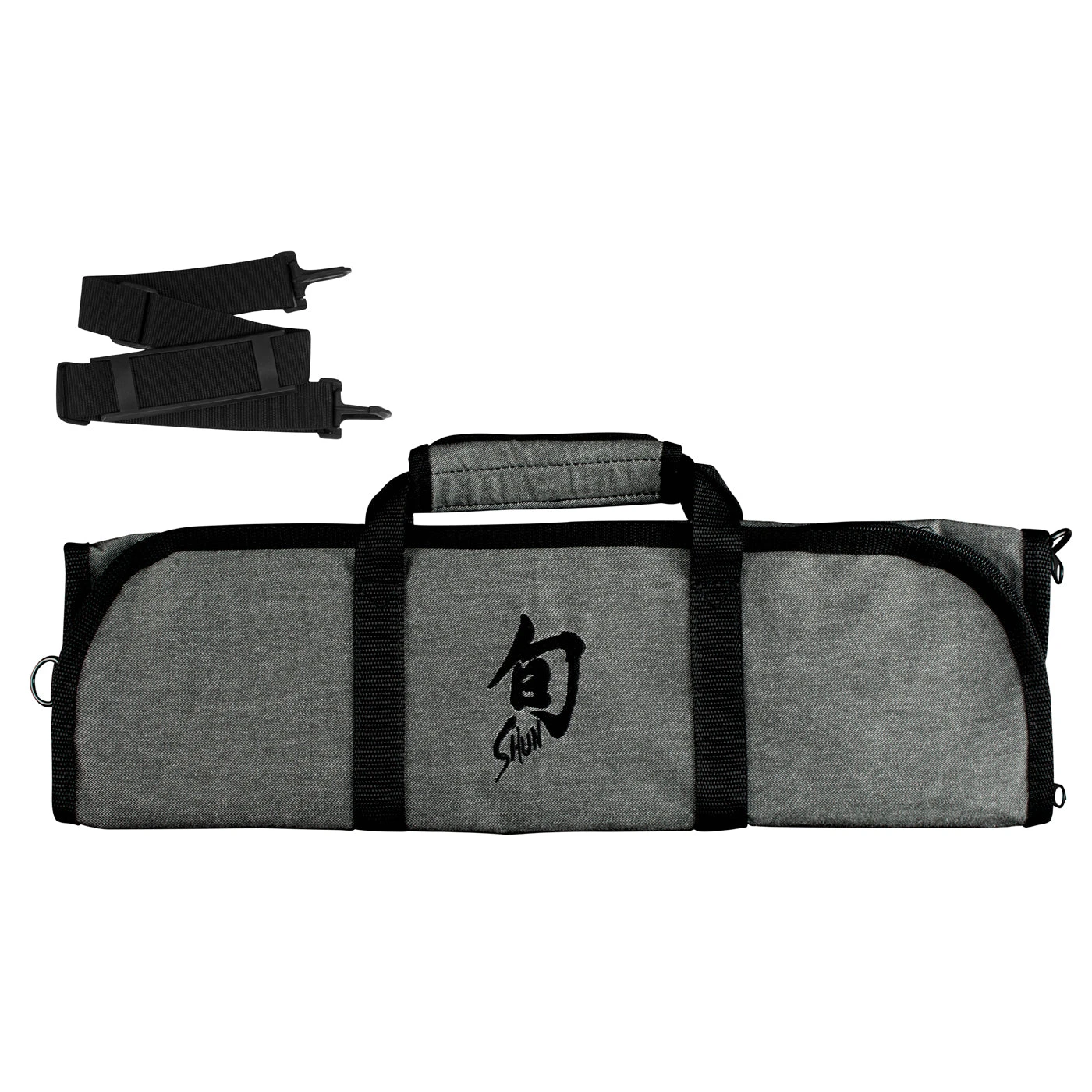 Shun - 8-Slot Knife Roll - Grey W/Straps & Black Shun Logo
